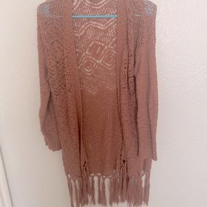 Pink Knit Sweater Cardigan